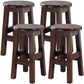 Contemporary Rubberwood Bar Stool Indoor Bar Stool with Wood Seat and Footrest Walnut 4 Piece Set Short Stool(20"H) Clearhalo 'Bar Furniture' 'Bar Stools' 'bar_stools' 'furn' 'furn_bar_stools' 'furniture_bar_stools' 'Kitchen & Dining Furniture' 'kitchen&dining_furn' 'kitchen' 'kitchen_furn' Furniture' 4570755
