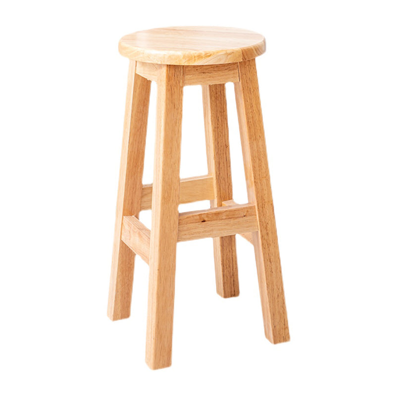 Contemporary Rubberwood Bar Stool Indoor Bar Stool with Wood Seat and Footrest Clearhalo 'Bar Furniture' 'Bar Stools' 'bar_stools' 'furn' 'furn_bar_stools' 'furniture_bar_stools' 'Kitchen & Dining Furniture' 'kitchen&dining_furn' 'kitchen' 'kitchen_furn' Furniture' 4570759