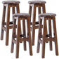 Contemporary Rubberwood Bar Stool Indoor Bar Stool with Wood Seat and Footrest Walnut 4 Piece Set Counter Stool (23.5"H) Clearhalo 'Bar Furniture' 'Bar Stools' 'bar_stools' 'furn' 'furn_bar_stools' 'furniture_bar_stools' 'Kitchen & Dining Furniture' 'kitchen&dining_furn' 'kitchen' 'kitchen_furn' Furniture' 4570761