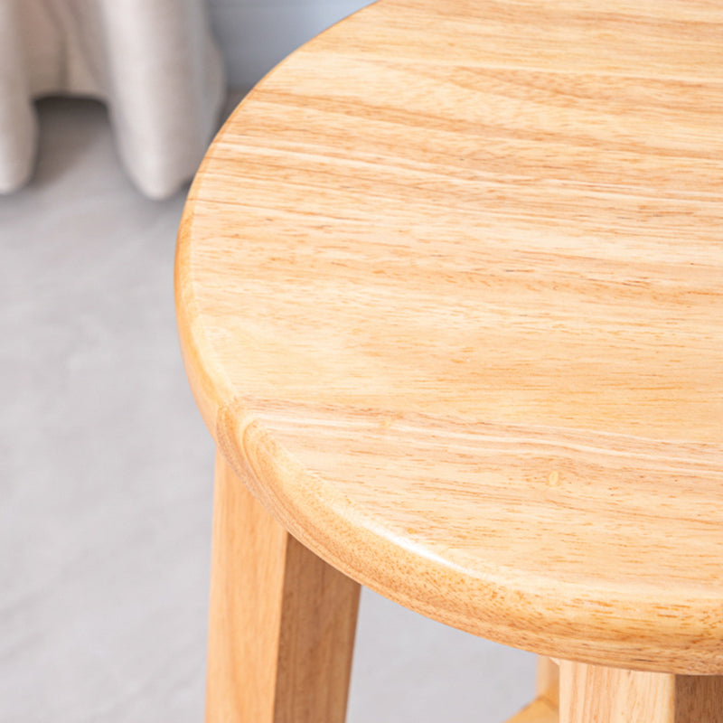 Contemporary Rubberwood Bar Stool Indoor Bar Stool with Wood Seat and Footrest Clearhalo 'Bar Furniture' 'Bar Stools' 'bar_stools' 'furn' 'furn_bar_stools' 'furniture_bar_stools' 'Kitchen & Dining Furniture' 'kitchen&dining_furn' 'kitchen' 'kitchen_furn' Furniture' 4570764