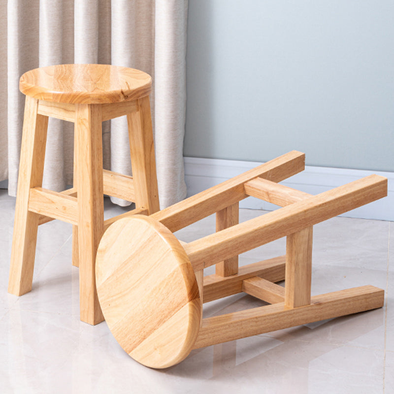 Contemporary Rubberwood Bar Stool Indoor Bar Stool with Wood Seat and Footrest Clearhalo 'Bar Furniture' 'Bar Stools' 'bar_stools' 'furn' 'furn_bar_stools' 'furniture_bar_stools' 'Kitchen & Dining Furniture' 'kitchen&dining_furn' 'kitchen' 'kitchen_furn' Furniture' 4570767