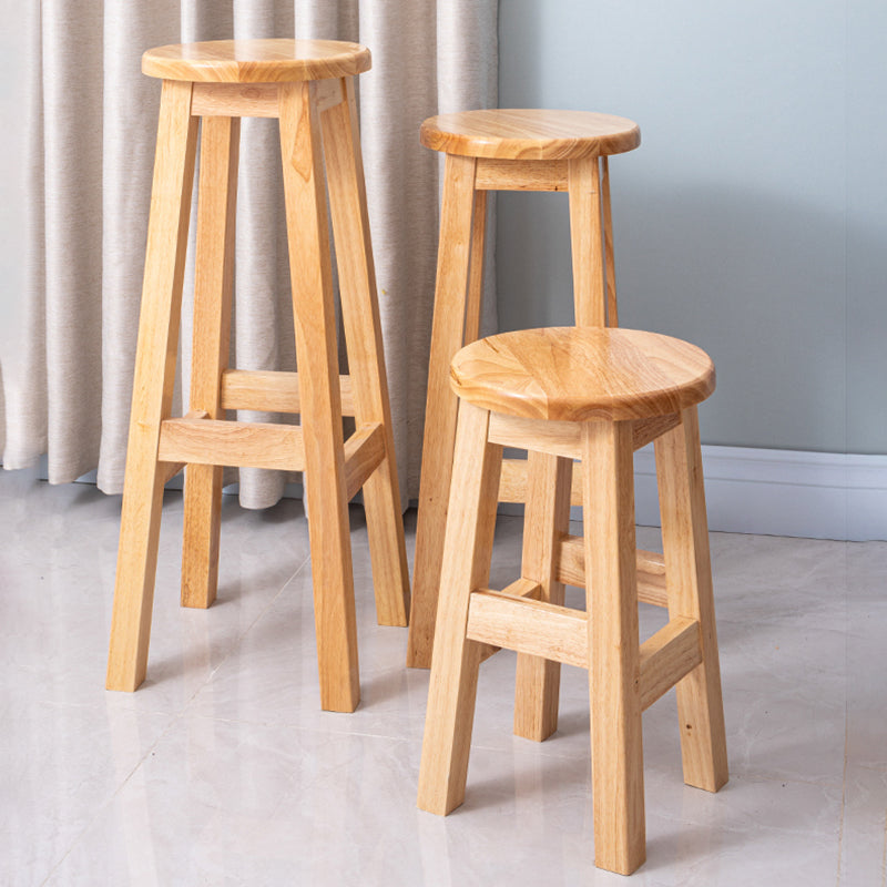 Contemporary Rubberwood Bar Stool Indoor Bar Stool with Wood Seat and Footrest Clearhalo 'Bar Furniture' 'Bar Stools' 'bar_stools' 'furn' 'furn_bar_stools' 'furniture_bar_stools' 'Kitchen & Dining Furniture' 'kitchen&dining_furn' 'kitchen' 'kitchen_furn' Furniture' 4570772