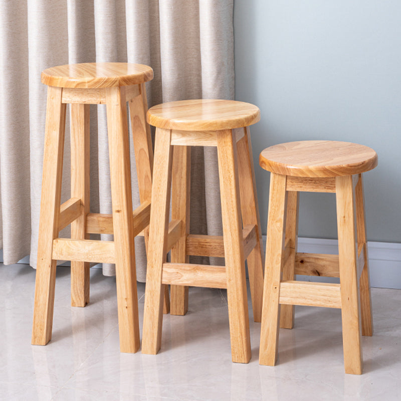 Contemporary Rubberwood Bar Stool Indoor Bar Stool with Wood Seat and Footrest Clearhalo 'Bar Furniture' 'Bar Stools' 'bar_stools' 'furn' 'furn_bar_stools' 'furniture_bar_stools' 'Kitchen & Dining Furniture' 'kitchen&dining_furn' 'kitchen' 'kitchen_furn' Furniture' 4570773