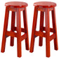 Contemporary Rubberwood Bar Stool Indoor Bar Stool with Wood Seat and Footrest Red Brown 2 Piece Set Counter Stool (23.5"H) Clearhalo 'Bar Furniture' 'Bar Stools' 'bar_stools' 'furn' 'furn_bar_stools' 'furniture_bar_stools' 'Kitchen & Dining Furniture' 'kitchen&dining_furn' 'kitchen' 'kitchen_furn' Furniture' 4570786