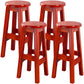 Contemporary Rubberwood Bar Stool Indoor Bar Stool with Wood Seat and Footrest Red Brown 4 Piece Set Bar Stool (28" H) Clearhalo 'Bar Furniture' 'Bar Stools' 'bar_stools' 'furn' 'furn_bar_stools' 'furniture_bar_stools' 'Kitchen & Dining Furniture' 'kitchen&dining_furn' 'kitchen' 'kitchen_furn' Furniture' 4570787
