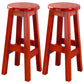 Contemporary Rubberwood Bar Stool Indoor Bar Stool with Wood Seat and Footrest Red Brown 2 Piece Set Bar Stool (28" H) Clearhalo 'Bar Furniture' 'Bar Stools' 'bar_stools' 'furn' 'furn_bar_stools' 'furniture_bar_stools' 'Kitchen & Dining Furniture' 'kitchen&dining_furn' 'kitchen' 'kitchen_furn' Furniture' 4570789