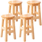 Contemporary Rubberwood Bar Stool Indoor Bar Stool with Wood Seat and Footrest Natural 4 Piece Set Short Stool(18"H) Clearhalo 'Bar Furniture' 'Bar Stools' 'bar_stools' 'furn' 'furn_bar_stools' 'furniture_bar_stools' 'Kitchen & Dining Furniture' 'kitchen&dining_furn' 'kitchen' 'kitchen_furn' Furniture' 4570793