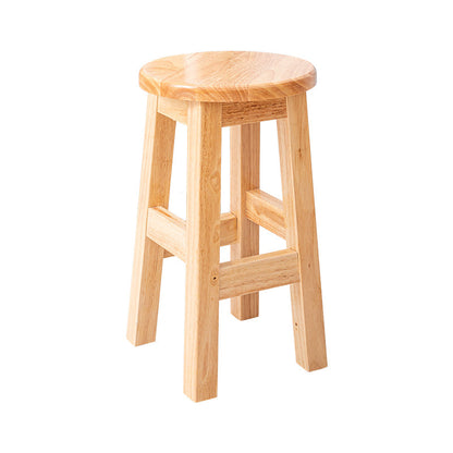 Contemporary Rubberwood Bar Stool Indoor Bar Stool with Wood Seat and Footrest Natural 1 Piece Short Stool(18"H) Clearhalo 'Bar Furniture' 'Bar Stools' 'bar_stools' 'furn' 'furn_bar_stools' 'furniture_bar_stools' 'Kitchen & Dining Furniture' 'kitchen&dining_furn' 'kitchen' 'kitchen_furn' Furniture' 4570794