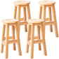 Contemporary Rubberwood Bar Stool Indoor Bar Stool with Wood Seat and Footrest Natural 4 Piece Set Counter Stool (23.5"H) Clearhalo 'Bar Furniture' 'Bar Stools' 'bar_stools' 'furn' 'furn_bar_stools' 'furniture_bar_stools' 'Kitchen & Dining Furniture' 'kitchen&dining_furn' 'kitchen' 'kitchen_furn' Furniture' 4570799