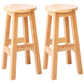 Contemporary Rubberwood Bar Stool Indoor Bar Stool with Wood Seat and Footrest Natural 2 Piece Set Counter Stool (23.5"H) Clearhalo 'Bar Furniture' 'Bar Stools' 'bar_stools' 'furn' 'furn_bar_stools' 'furniture_bar_stools' 'Kitchen & Dining Furniture' 'kitchen&dining_furn' 'kitchen' 'kitchen_furn' Furniture' 4570801