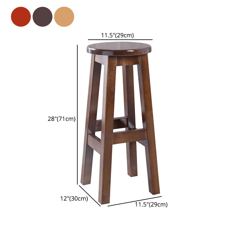 Contemporary Rubberwood Bar Stool Indoor Bar Stool with Wood Seat and Footrest Clearhalo 'Bar Furniture' 'Bar Stools' 'bar_stools' 'furn' 'furn_bar_stools' 'furniture_bar_stools' 'Kitchen & Dining Furniture' 'kitchen&dining_furn' 'kitchen' 'kitchen_furn' Furniture' 4570811