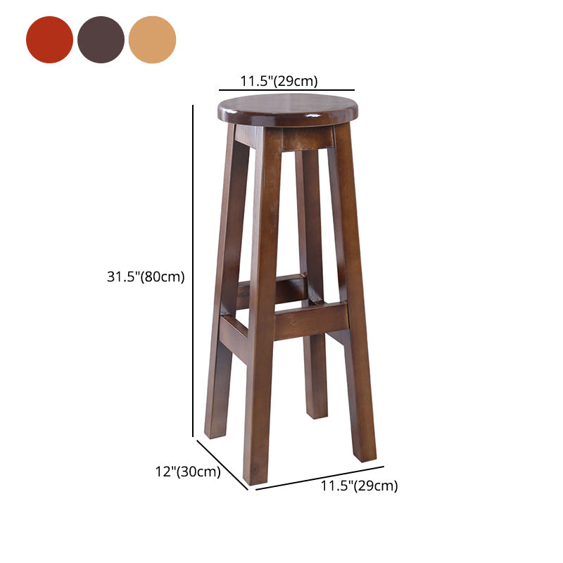 Contemporary Rubberwood Bar Stool Indoor Bar Stool with Wood Seat and Footrest Clearhalo 'Bar Furniture' 'Bar Stools' 'bar_stools' 'furn' 'furn_bar_stools' 'furniture_bar_stools' 'Kitchen & Dining Furniture' 'kitchen&dining_furn' 'kitchen' 'kitchen_furn' Furniture' 4570812