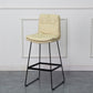 Modern Armless Backrest Counter Stool Steel Bar Stool with Leather Cushion Off-White 1 Piece Clearhalo 'Bar Furniture' 'Bar Stools' 'bar_stools' 'furn' 'furn_bar_stools' 'furniture_bar_stools' 'Kitchen & Dining Furniture' 'kitchen&dining_furn' 'kitchen' 'kitchen_furn' Furniture' 4570843