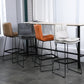 Modern Armless Backrest Counter Stool Steel Bar Stool with Leather Cushion Clearhalo 'Bar Furniture' 'Bar Stools' 'bar_stools' 'furn' 'furn_bar_stools' 'furniture_bar_stools' 'Kitchen & Dining Furniture' 'kitchen&dining_furn' 'kitchen' 'kitchen_furn' Furniture' 4570844