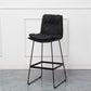 Modern Armless Backrest Counter Stool Steel Bar Stool with Leather Cushion Black 1 Piece Clearhalo 'Bar Furniture' 'Bar Stools' 'bar_stools' 'furn' 'furn_bar_stools' 'furniture_bar_stools' 'Kitchen & Dining Furniture' 'kitchen&dining_furn' 'kitchen' 'kitchen_furn' Furniture' 4570849