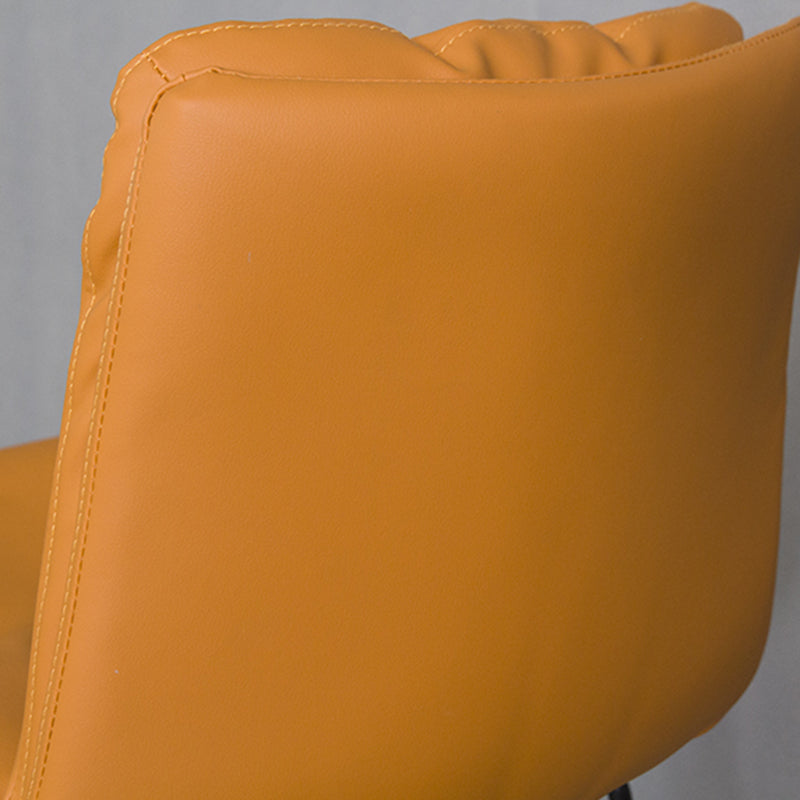 Modern Armless Backrest Counter Stool Steel Bar Stool with Leather Cushion Clearhalo 'Bar Furniture' 'Bar Stools' 'bar_stools' 'furn' 'furn_bar_stools' 'furniture_bar_stools' 'Kitchen & Dining Furniture' 'kitchen&dining_furn' 'kitchen' 'kitchen_furn' Furniture' 4570853