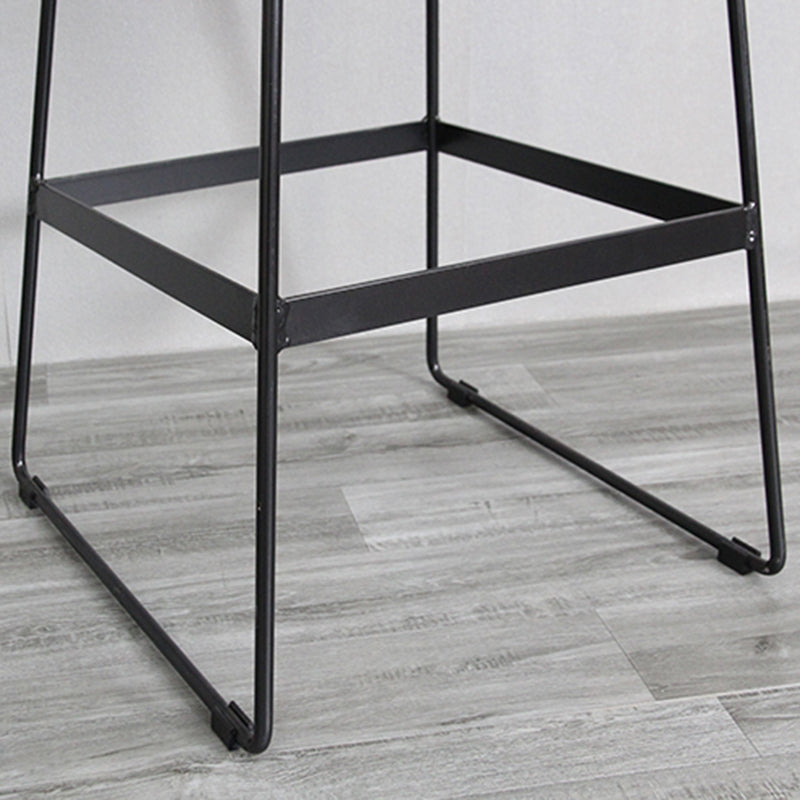 Modern Armless Backrest Counter Stool Steel Bar Stool with Leather Cushion Clearhalo 'Bar Furniture' 'Bar Stools' 'bar_stools' 'furn' 'furn_bar_stools' 'furniture_bar_stools' 'Kitchen & Dining Furniture' 'kitchen&dining_furn' 'kitchen' 'kitchen_furn' Furniture' 4570857