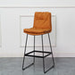 Modern Armless Backrest Counter Stool Steel Bar Stool with Leather Cushion Orange 1 Piece Clearhalo 'Bar Furniture' 'Bar Stools' 'bar_stools' 'furn' 'furn_bar_stools' 'furniture_bar_stools' 'Kitchen & Dining Furniture' 'kitchen&dining_furn' 'kitchen' 'kitchen_furn' Furniture' 4570867