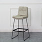 Modern Armless Backrest Counter Stool Steel Bar Stool with Leather Cushion Light Gray 1 Piece Clearhalo 'Bar Furniture' 'Bar Stools' 'bar_stools' 'furn' 'furn_bar_stools' 'furniture_bar_stools' 'Kitchen & Dining Furniture' 'kitchen&dining_furn' 'kitchen' 'kitchen_furn' Furniture' 4570873