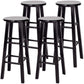 Modern Armless Backrest Counter Stool Wood Cashier Bar Stool with Wooden Seat and Pedal Black 4 Piece Set Clearhalo 'Bar Furniture' 'Bar Stools' 'bar_stools' 'furn' 'furn_bar_stools' 'furniture_bar_stools' 'Kitchen & Dining Furniture' 'kitchen&dining_furn' 'kitchen' 'kitchen_furn' Furniture' 4570879
