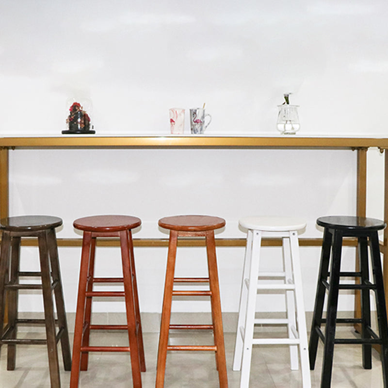 Modern Armless Backrest Counter Stool Wood Cashier Bar Stool with Wooden Seat and Pedal Clearhalo 'Bar Furniture' 'Bar Stools' 'bar_stools' 'furn' 'furn_bar_stools' 'furniture_bar_stools' 'Kitchen & Dining Furniture' 'kitchen&dining_furn' 'kitchen' 'kitchen_furn' Furniture' 4570880