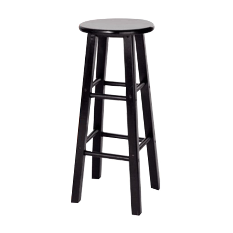 Modern Armless Backrest Counter Stool Wood Cashier Bar Stool with Wooden Seat and Pedal Black 1 Piece Clearhalo 'Bar Furniture' 'Bar Stools' 'bar_stools' 'furn' 'furn_bar_stools' 'furniture_bar_stools' 'Kitchen & Dining Furniture' 'kitchen&dining_furn' 'kitchen' 'kitchen_furn' Furniture' 4570881