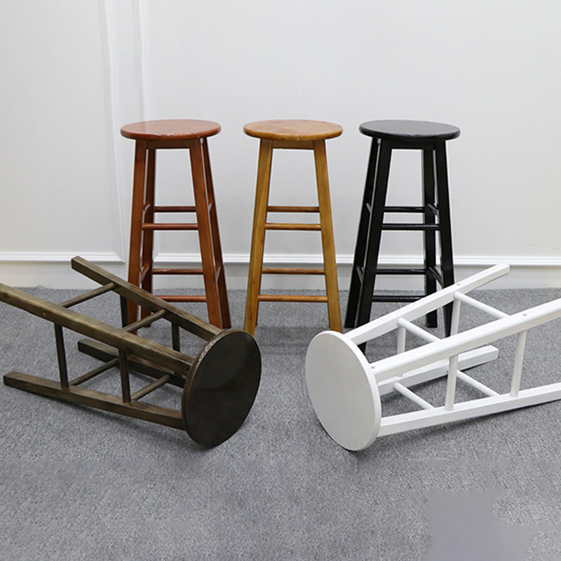 Modern Armless Backrest Counter Stool Wood Cashier Bar Stool with Wooden Seat and Pedal Clearhalo 'Bar Furniture' 'Bar Stools' 'bar_stools' 'furn' 'furn_bar_stools' 'furniture_bar_stools' 'Kitchen & Dining Furniture' 'kitchen&dining_furn' 'kitchen' 'kitchen_furn' Furniture' 4570882