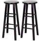 Modern Armless Backrest Counter Stool Wood Cashier Bar Stool with Wooden Seat and Pedal Black 2 Piece Set Clearhalo 'Bar Furniture' 'Bar Stools' 'bar_stools' 'furn' 'furn_bar_stools' 'furniture_bar_stools' 'Kitchen & Dining Furniture' 'kitchen&dining_furn' 'kitchen' 'kitchen_furn' Furniture' 4570883