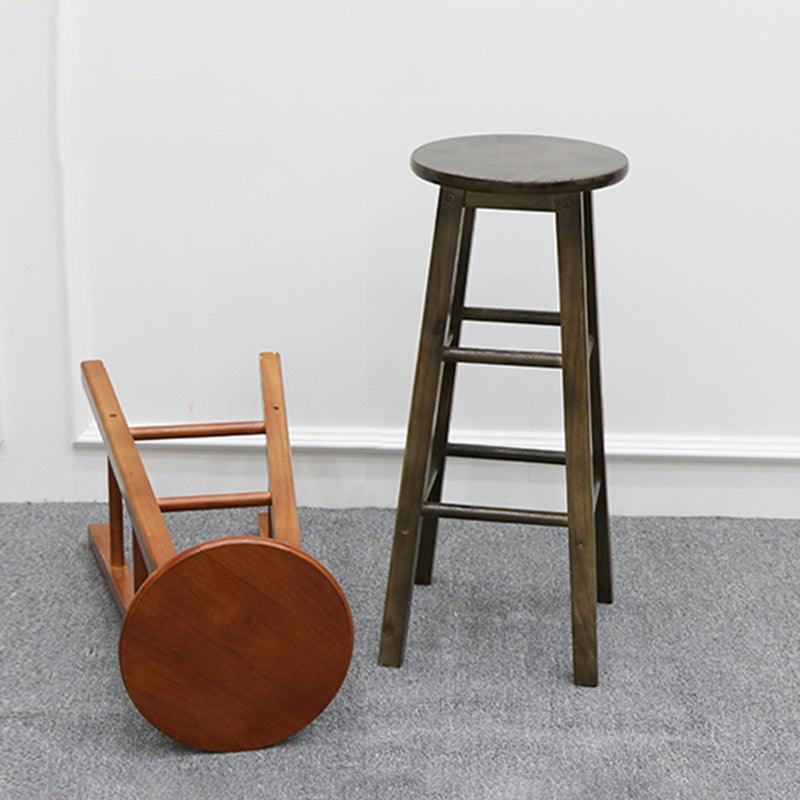 Modern Armless Backrest Counter Stool Wood Cashier Bar Stool with Wooden Seat and Pedal Clearhalo 'Bar Furniture' 'Bar Stools' 'bar_stools' 'furn' 'furn_bar_stools' 'furniture_bar_stools' 'Kitchen & Dining Furniture' 'kitchen&dining_furn' 'kitchen' 'kitchen_furn' Furniture' 4570884