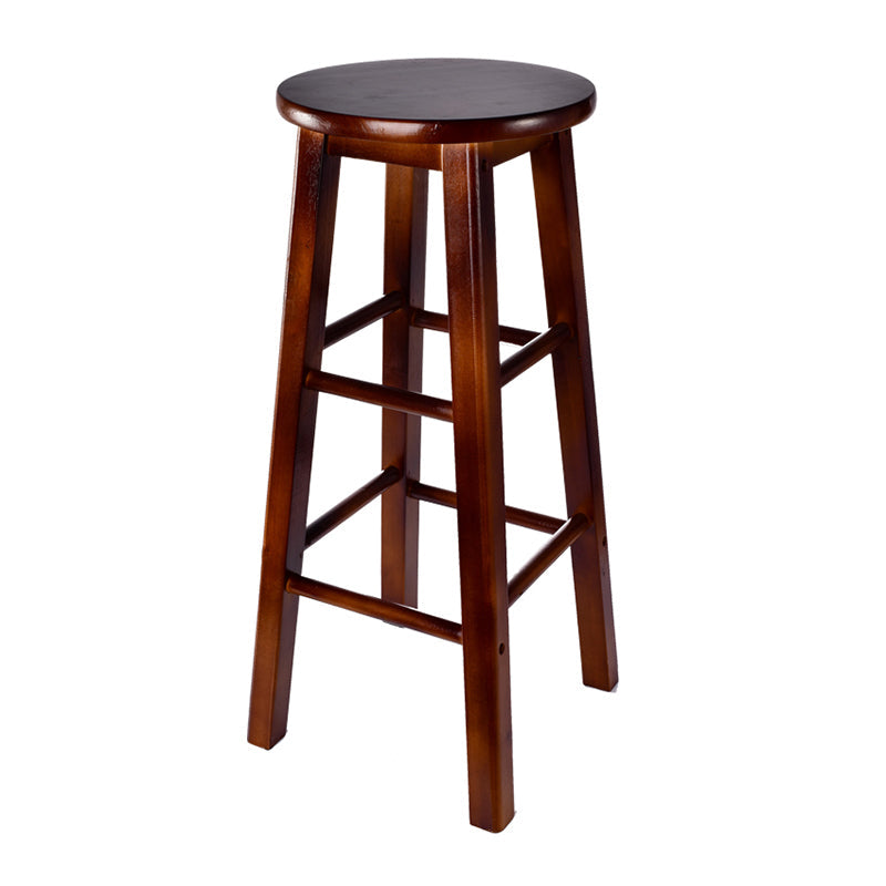 Modern Armless Backrest Counter Stool Wood Cashier Bar Stool with Wooden Seat and Pedal Walnut 1 Piece Clearhalo 'Bar Furniture' 'Bar Stools' 'bar_stools' 'furn' 'furn_bar_stools' 'furniture_bar_stools' 'Kitchen & Dining Furniture' 'kitchen&dining_furn' 'kitchen' 'kitchen_furn' Furniture' 4570886