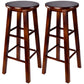 Modern Armless Backrest Counter Stool Wood Cashier Bar Stool with Wooden Seat and Pedal Walnut 2 Piece Set Clearhalo 'Bar Furniture' 'Bar Stools' 'bar_stools' 'furn' 'furn_bar_stools' 'furniture_bar_stools' 'Kitchen & Dining Furniture' 'kitchen&dining_furn' 'kitchen' 'kitchen_furn' Furniture' 4570888