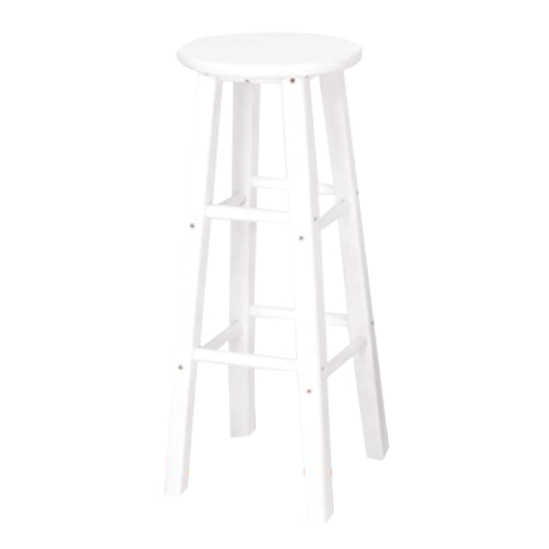 Modern Armless Backrest Counter Stool Wood Cashier Bar Stool with Wooden Seat and Pedal White 1 Piece Clearhalo 'Bar Furniture' 'Bar Stools' 'bar_stools' 'furn' 'furn_bar_stools' 'furniture_bar_stools' 'Kitchen & Dining Furniture' 'kitchen&dining_furn' 'kitchen' 'kitchen_furn' Furniture' 4570892