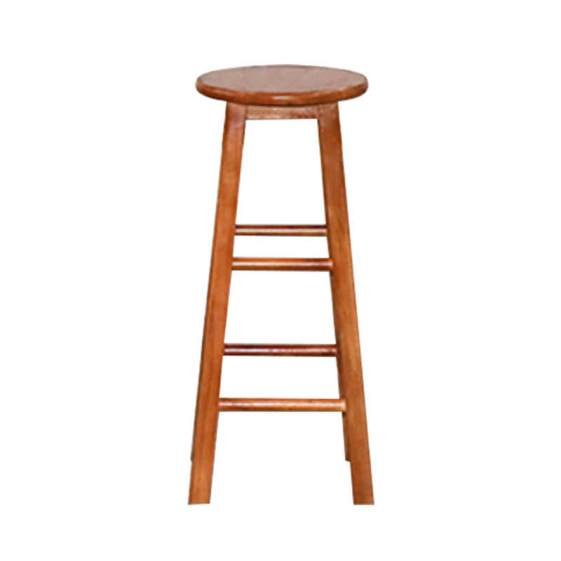 Modern Armless Backrest Counter Stool Wood Cashier Bar Stool with Wooden Seat and Pedal Light Brown 1 Piece Clearhalo 'Bar Furniture' 'Bar Stools' 'bar_stools' 'furn' 'furn_bar_stools' 'furniture_bar_stools' 'Kitchen & Dining Furniture' 'kitchen&dining_furn' 'kitchen' 'kitchen_furn' Furniture' 4570898