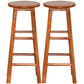 Modern Armless Backrest Counter Stool Wood Cashier Bar Stool with Wooden Seat and Pedal Light Brown 2 Piece Set Clearhalo 'Bar Furniture' 'Bar Stools' 'bar_stools' 'furn' 'furn_bar_stools' 'furniture_bar_stools' 'Kitchen & Dining Furniture' 'kitchen&dining_furn' 'kitchen' 'kitchen_furn' Furniture' 4570899
