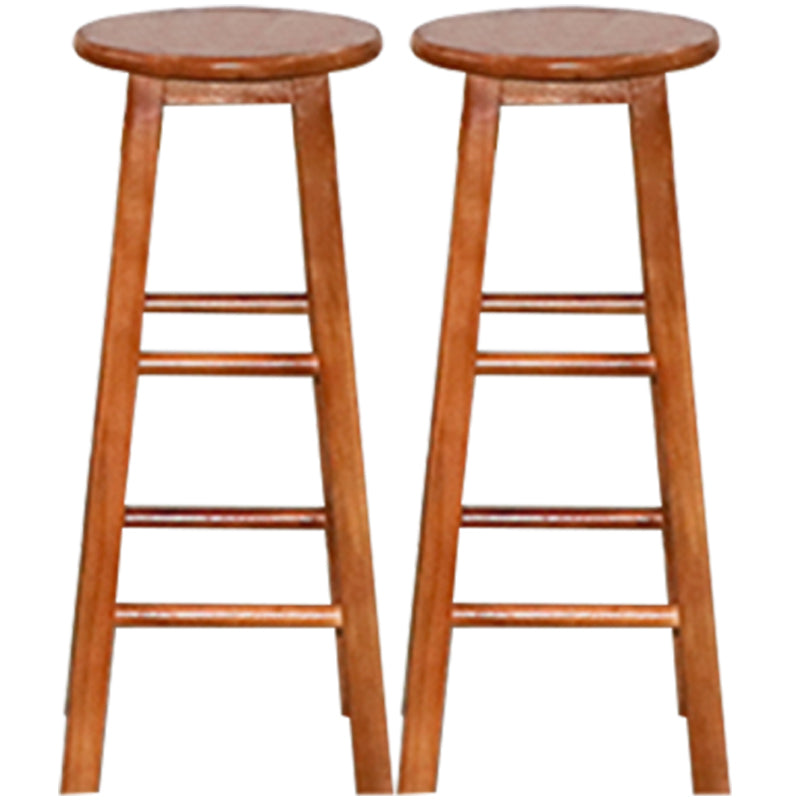 Modern Armless Backrest Counter Stool Wood Cashier Bar Stool with Wooden Seat and Pedal Light Brown 2 Piece Set Clearhalo 'Bar Furniture' 'Bar Stools' 'bar_stools' 'furn' 'furn_bar_stools' 'furniture_bar_stools' 'Kitchen & Dining Furniture' 'kitchen&dining_furn' 'kitchen' 'kitchen_furn' Furniture' 4570899