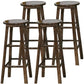 Modern Armless Backrest Counter Stool Wood Cashier Bar Stool with Wooden Seat and Pedal Grey 4 Piece Set Clearhalo 'Bar Furniture' 'Bar Stools' 'bar_stools' 'furn' 'furn_bar_stools' 'furniture_bar_stools' 'Kitchen & Dining Furniture' 'kitchen&dining_furn' 'kitchen' 'kitchen_furn' Furniture' 4570900