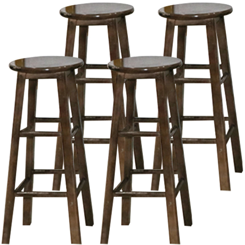 Modern Armless Backrest Counter Stool Wood Cashier Bar Stool with Wooden Seat and Pedal Grey 4 Piece Set Clearhalo 'Bar Furniture' 'Bar Stools' 'bar_stools' 'furn' 'furn_bar_stools' 'furniture_bar_stools' 'Kitchen & Dining Furniture' 'kitchen&dining_furn' 'kitchen' 'kitchen_furn' Furniture' 4570900