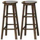 Modern Armless Backrest Counter Stool Wood Cashier Bar Stool with Wooden Seat and Pedal Grey 2 Piece Set Clearhalo 'Bar Furniture' 'Bar Stools' 'bar_stools' 'furn' 'furn_bar_stools' 'furniture_bar_stools' 'Kitchen & Dining Furniture' 'kitchen&dining_furn' 'kitchen' 'kitchen_furn' Furniture' 4570902