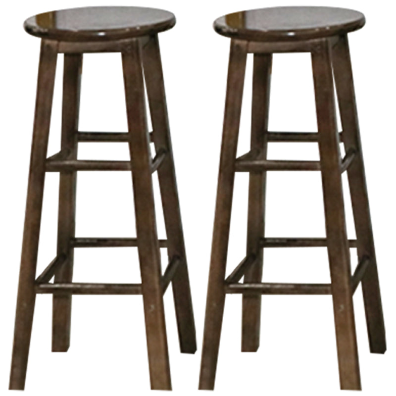 Modern Armless Backrest Counter Stool Wood Cashier Bar Stool with Wooden Seat and Pedal Grey 2 Piece Set Clearhalo 'Bar Furniture' 'Bar Stools' 'bar_stools' 'furn' 'furn_bar_stools' 'furniture_bar_stools' 'Kitchen & Dining Furniture' 'kitchen&dining_furn' 'kitchen' 'kitchen_furn' Furniture' 4570902