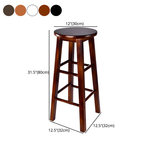Modern Armless Backrest Counter Stool Wood Cashier Bar Stool with Wooden Seat and Pedal Clearhalo 'Bar Furniture' 'Bar Stools' 'bar_stools' 'furn' 'furn_bar_stools' 'furniture_bar_stools' 'Kitchen & Dining Furniture' 'kitchen&dining_furn' 'kitchen' 'kitchen_furn' Furniture' 4570907