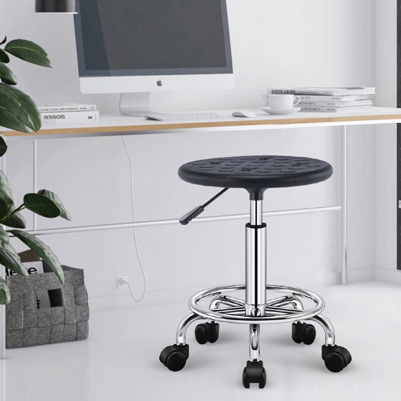 Modern Rotatable Adjustable Counter Stool Steel Lab Bar Stool with Leather Cushion Clearhalo 'Bar Furniture' 'Bar Stools' 'bar_stools' 'furn' 'furn_bar_stools' 'furniture_bar_stools' 'Kitchen & Dining Furniture' 'kitchen&dining_furn' 'kitchen' 'kitchen_furn' Furniture' 4570908