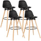 Modern Style Beech Bar Stool with Footrest and Low Back Bistro Bar Stool 28 Inches Black 4 Piece Set Clearhalo 'Bar Furniture' 'Bar Stools' 'bar_stools' 'furn' 'furn_bar_stools' 'furniture_bar_stools' 'Kitchen & Dining Furniture' 'kitchen&dining_furn' 'kitchen' 'kitchen_furn' Furniture' 4570933