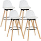 Modern Style Beech Bar Stool with Footrest and Low Back Bistro Bar Stool 28 Inches White 4 Piece Set Clearhalo 'Bar Furniture' 'Bar Stools' 'bar_stools' 'furn' 'furn_bar_stools' 'furniture_bar_stools' 'Kitchen & Dining Furniture' 'kitchen&dining_furn' 'kitchen' 'kitchen_furn' Furniture' 4570938