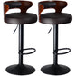 Industrial Style Bar Stool Round Leather Seat with Adjustable Height for Counter Bar Gloss Black 2 Piece Set Clearhalo 'Bar Furniture' 'Bar Stools' 'bar_stools' 'furn' 'furn_bar_stools' 'furniture_bar_stools' 'Kitchen & Dining Furniture' 'kitchen&dining_furn' 'kitchen' 'kitchen_furn' Furniture' 4571016