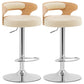 Industrial Style Bar Stool Round Leather Seat with Adjustable Height for Counter Bar White 2 Piece Set Clearhalo 'Bar Furniture' 'Bar Stools' 'bar_stools' 'furn' 'furn_bar_stools' 'furniture_bar_stools' 'Kitchen & Dining Furniture' 'kitchen&dining_furn' 'kitchen' 'kitchen_furn' Furniture' 4571019