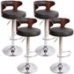 Industrial Style Bar Stool Round Leather Seat with Adjustable Height for Counter Bar Textured Black 4 Piece Set Clearhalo 'Bar Furniture' 'Bar Stools' 'bar_stools' 'furn' 'furn_bar_stools' 'furniture_bar_stools' 'Kitchen & Dining Furniture' 'kitchen&dining_furn' 'kitchen' 'kitchen_furn' Furniture' 4571020