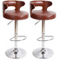Industrial Style Bar Stool Round Leather Seat with Adjustable Height for Counter Bar Light Brown 2 Piece Set Clearhalo 'Bar Furniture' 'Bar Stools' 'bar_stools' 'furn' 'furn_bar_stools' 'furniture_bar_stools' 'Kitchen & Dining Furniture' 'kitchen&dining_furn' 'kitchen' 'kitchen_furn' Furniture' 4571028