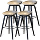 Scandinavia Style Bar Stool Wooden Legs PP Bucket Seat for Counter Bar Grey Black 4 Piece Set Clearhalo 'Bar Furniture' 'Bar Stools' 'bar_stools' 'furn' 'furn_bar_stools' 'furniture_bar_stools' 'Kitchen & Dining Furniture' 'kitchen&dining_furn' 'kitchen' 'kitchen_furn' Furniture' 4571037