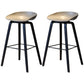 Scandinavia Style Bar Stool Wooden Legs PP Bucket Seat for Counter Bar Grey Black 2 Piece Set Clearhalo 'Bar Furniture' 'Bar Stools' 'bar_stools' 'furn' 'furn_bar_stools' 'furniture_bar_stools' 'Kitchen & Dining Furniture' 'kitchen&dining_furn' 'kitchen' 'kitchen_furn' Furniture' 4571041