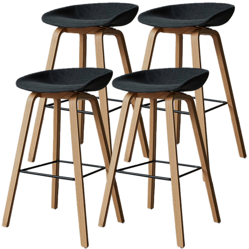 Scandinavia Style Bar Stool Wooden Legs PP Bucket Seat for Counter Bar Dark Gray Natural 4 Piece Set Clearhalo 'Bar Furniture' 'Bar Stools' 'bar_stools' 'furn' 'furn_bar_stools' 'furniture_bar_stools' 'Kitchen & Dining Furniture' 'kitchen&dining_furn' 'kitchen' 'kitchen_furn' Furniture' 4571050